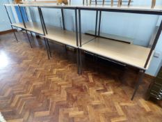 *Eight Square Legged School Tables with Heat Resistant Beech Tops