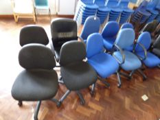 *Twenty Two Assorted Charcoal and Blue Office Chairs
