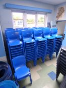 *Approximately 286 Royal Blue Stackable Plastic Chairs