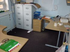 *Contents of Office in the Performing Arts Center Which Includes; Two L-Shaped Work Stations, Two