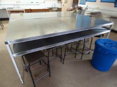 *8'x4' Stainless Steel Topped Preparation Table with Under Shelf