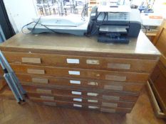 *Light Oak Six Drawer Plan Chest