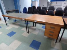 *Single Pedestal Desk and Table on Tubular Legs