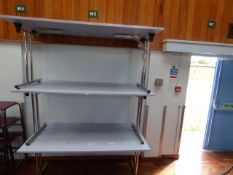 *Three Foldable Chrome Framed Tables with Pale Blue Tops