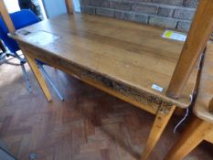 *Kingfisher Beech Teachers Desk with Brass Ink Well and Drawer