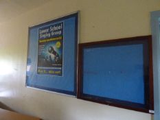 *Mahogany and Perspex Notice Board and an Aluminium and Perspex Notice Board