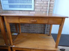 *Kingfisher Beech Teachers Desk with Brass Ink Well and Drawer