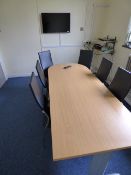 *Contents of The Meeting Room Which Includes; D-End Meeting Table with Six High Back Leather and