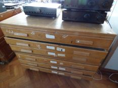 *Light Oak Six Drawer Plan Chest