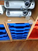 *Mobile Tray Storage Unit in Light Beech Finish