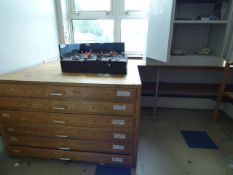 *Six Drawer Light Oak Plan Chest and a 3' Stationery Cabinet