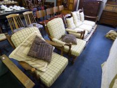 Ercol Style Three Seater Settee and Two Armchairs