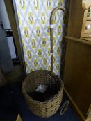 Wicker Shopping Trolley and Contents