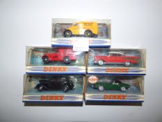 5 Boxed Dinky Cars including - Chevrolet Belair 1957, 1947 Commer 8 CWT Van, 1950s Ford V8 Pilot,