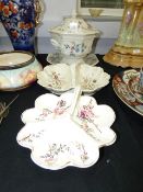 Large Laura Ashley Tureen Chinese Silk Plus two Nut Dishes