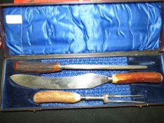 Antler Handled Carving Set Boxed