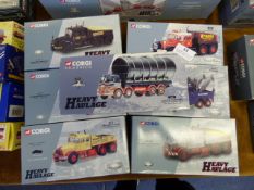 Seven Boxed Heavy Haulage Vehicles including Flatbacks and Tankard
