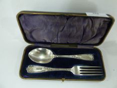 Boxed Christening Fork and Spoon