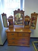 Walnut Mirror Dressing Table