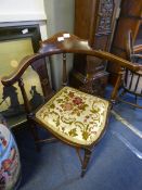 Walnut Framed Corner Chair