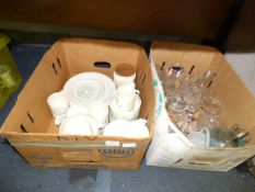 Box of Hornsea Flair and Box of Glassware