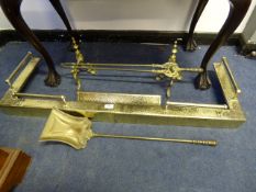 Brass Fire Irons, Dogs and a Curb