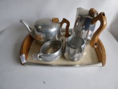 Picquot Ware Tea Sets with Tray