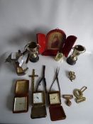 Religious Pieces, Trophies, Portable Clocks, Belt Buckles, Etc