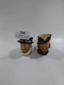 Two Small Doulton Toby Jugs, Beefeater and Robin Hood