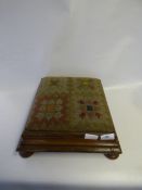 Tapestry and Mahogany Foot Stool