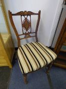 Rosewood and Inlaid Backed Occasional Chair