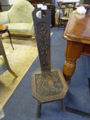 Carved Seat and High Back Occasional Chair