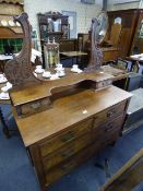 Mahogany and Walnut Dressing Table Lacking Mirror