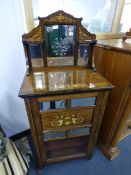 Rosewood and Inlaid Music Cabinet with Mirrored Back