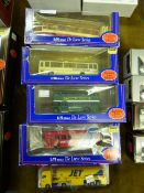 Four Boxed Sets of Exclusive First Editions of Buses and One Model of a Jet Tanker