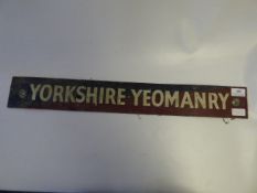 Yorkshire Yeomanry Tin Sign