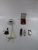 Ink Pot, Lighters, a Concord Model and Concord Cufflinks