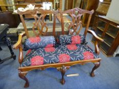 Carved Framed Two Seater Settee