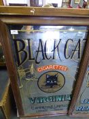 Framed Black Cat Cigarettes Mirrored Sign