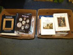 2 Boxes of Bonhams, Christie's and Sotheby's Catalogues