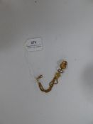 9 Carat Gold Chain with Acorn Drop (Approx. 10g)