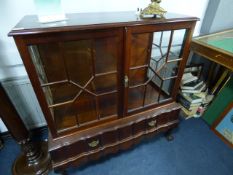 Glazed Display Cabinet with Drawer in Mahogany