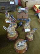 Collection of Painted Metal Figurines on Bases, Etc