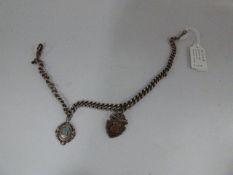 Silver Watch Chain with Fob