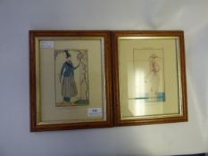 Pair of French Hand Tinted Prints