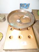 Pair of Copper Beer Drainers and Advertising Tray of Bentley's Yorkshire Brewery