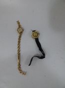 Gold Wristwatch and Chain, Etc