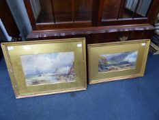 Two Gilt Framed Seascape Watercolours