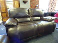 *Chestnut Brown Two Seat Reclining Settee