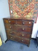 Mahogany Chest of Drawers with Thee Long, Two Short
